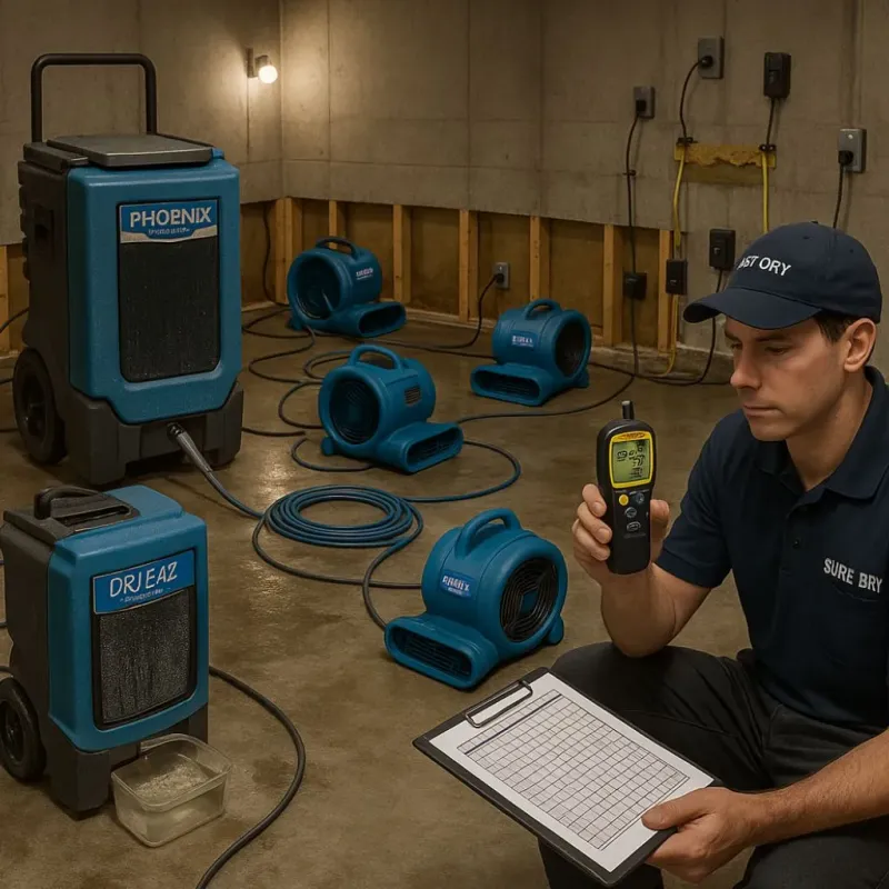 Structural Drying and Dehumidification process in Jefferson Hills, PA